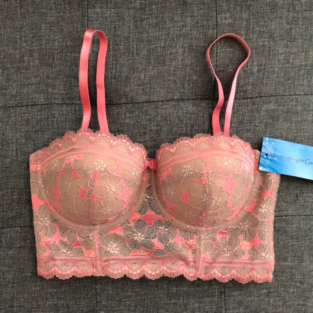 Nude and pink bra
